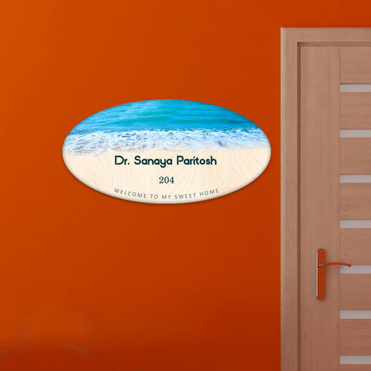 Sunny Summer Beach Home Name Plate