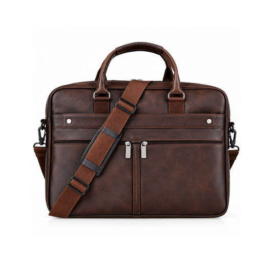 Premium Black Laptop Briefcase Bag with Adjustable Shoulder Strap