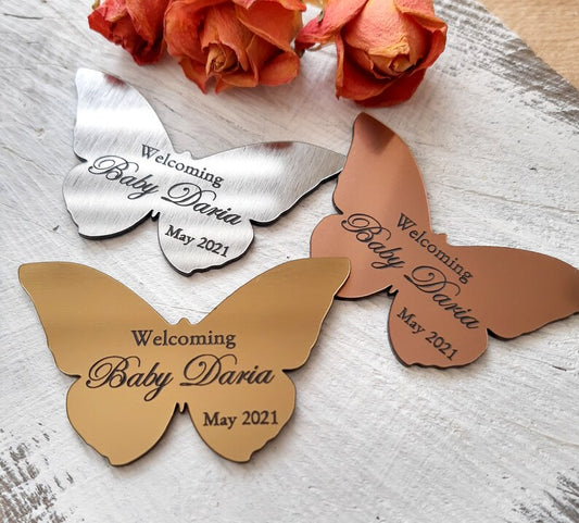  Add Whimsy to Your Celebration with Our Butterfly Acrylic Mirror Tags