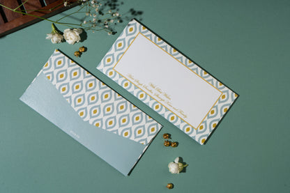 Personalized Wedding Shagun Envelopes | IKAT Design Money Cover (Pack of 25)