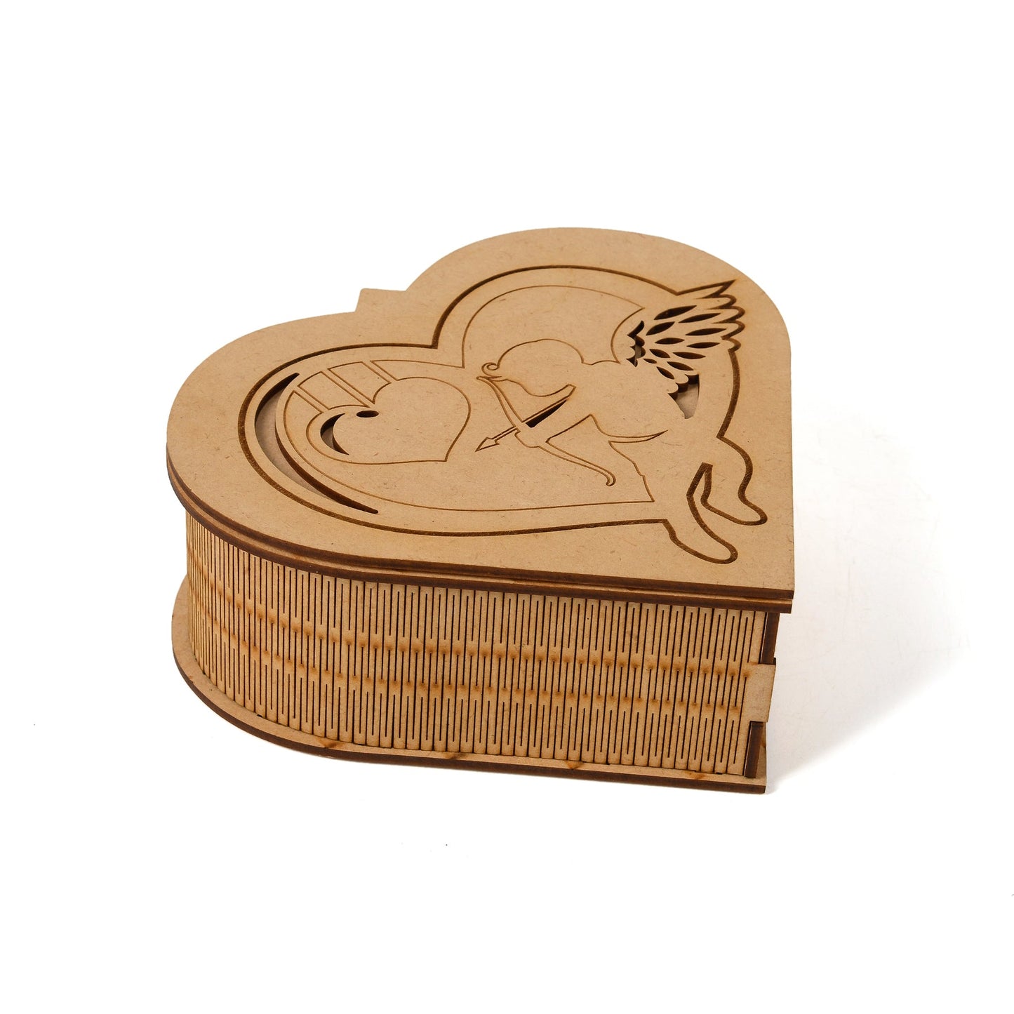 Wooden Box with Heart Engraving