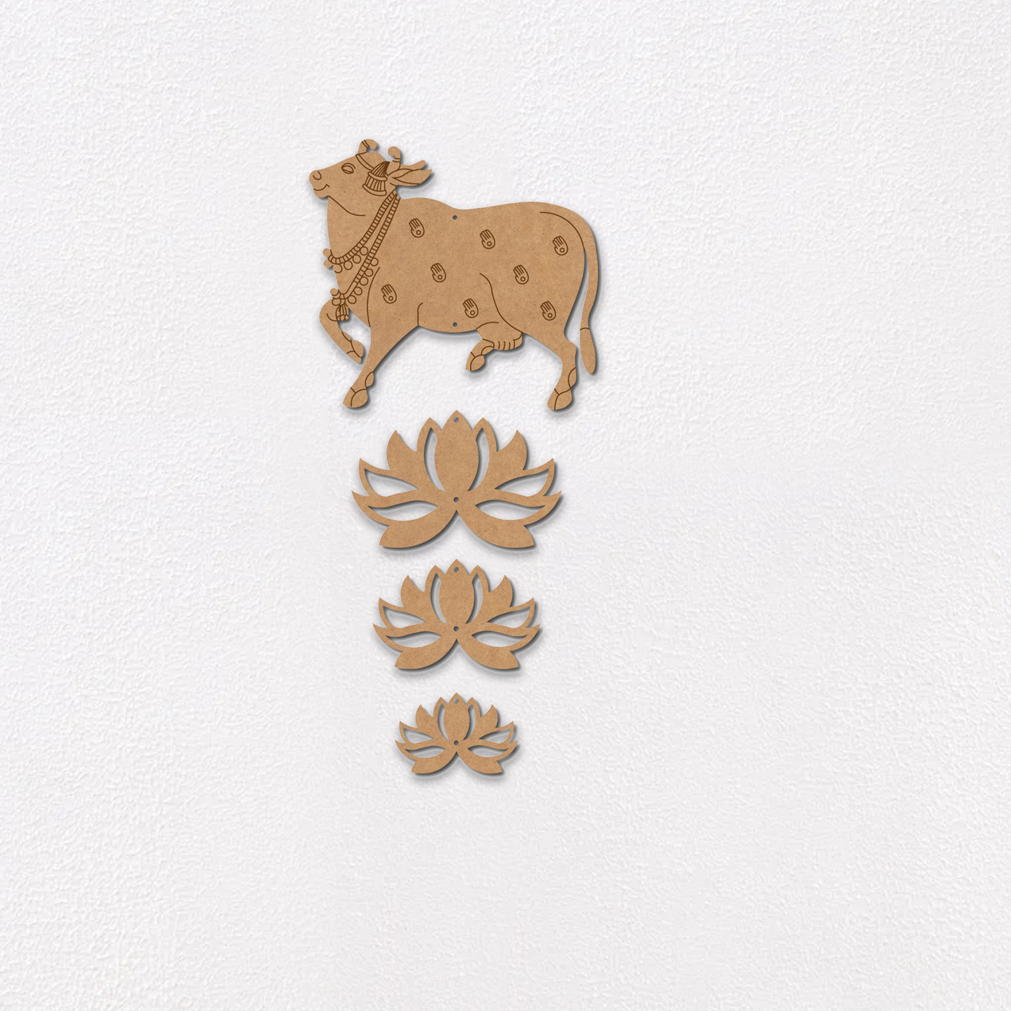 03 Pichwai Cow And Lotus Pre Marked MDF Design 16