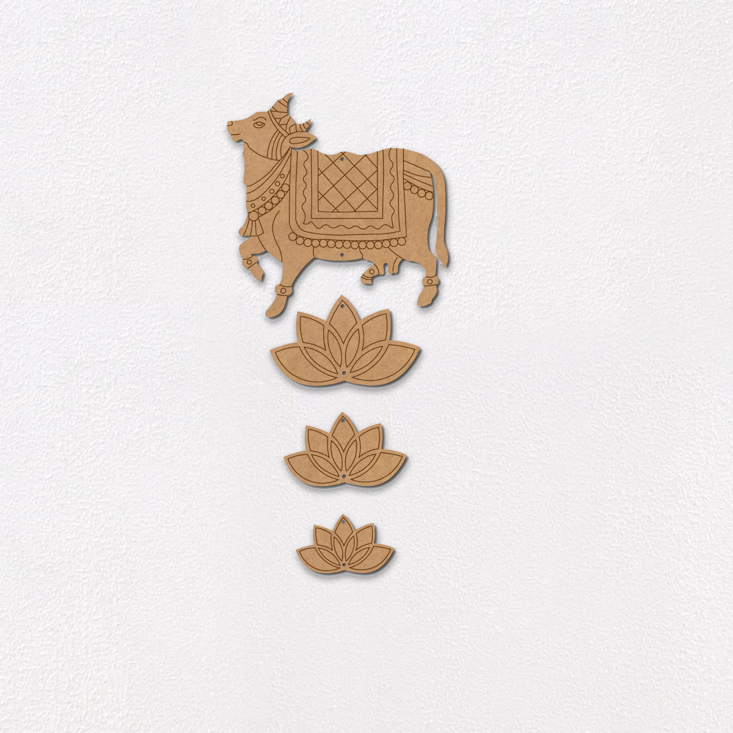 02 Pichwai Cow And Lotus Pre Marked MDF Design 14