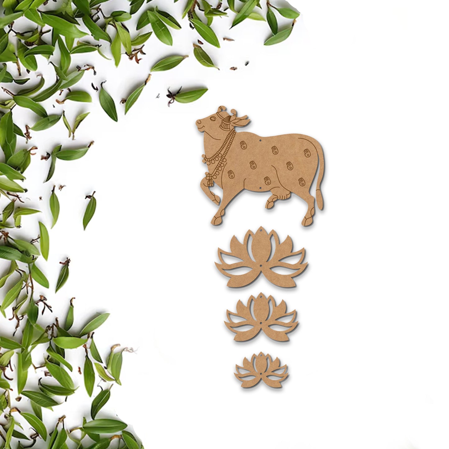 03 Pichwai Cow And Lotus Pre Marked MDF Design 16