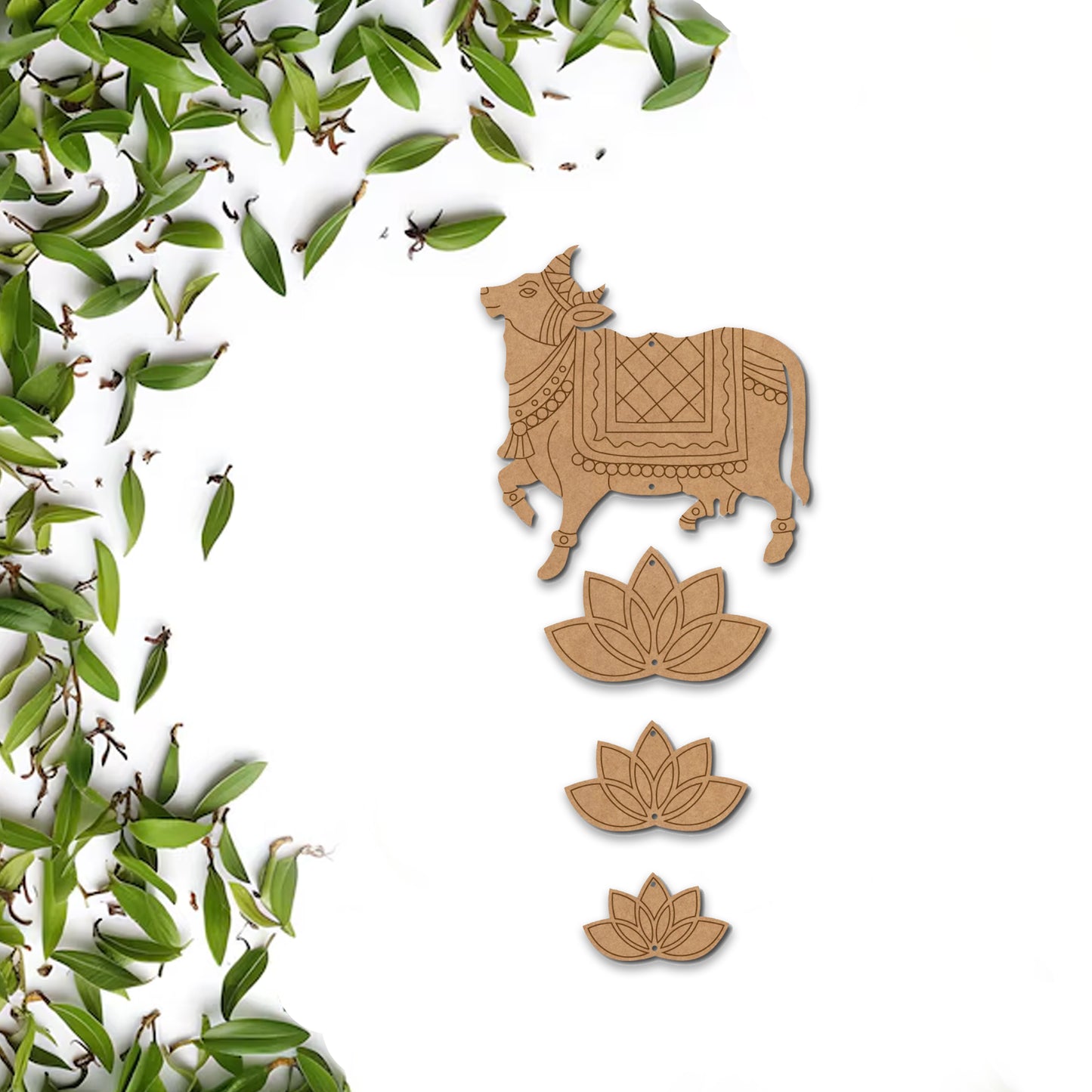 02 Pichwai Cow And Lotus Pre Marked MDF Design 14