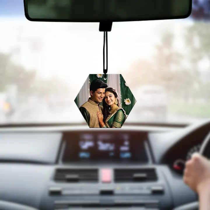 Acrylic Hexagon Shape Car Photo Hangings