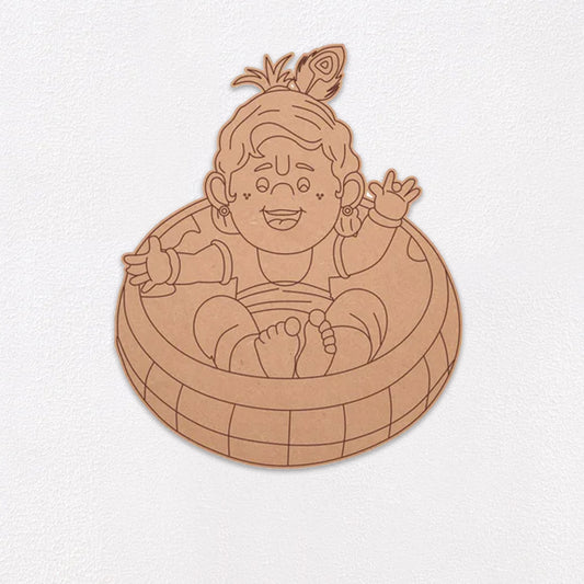 10 Lord Krishna Lying In Basket Pre-Marked Cutout