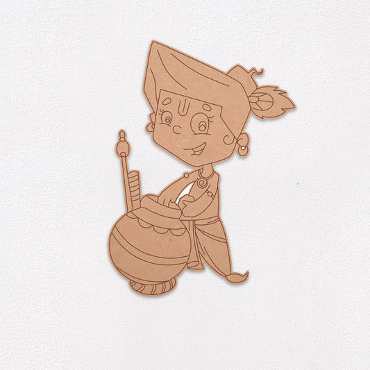 07 Little Krishna Eating Butter Pre-Marked Cutout