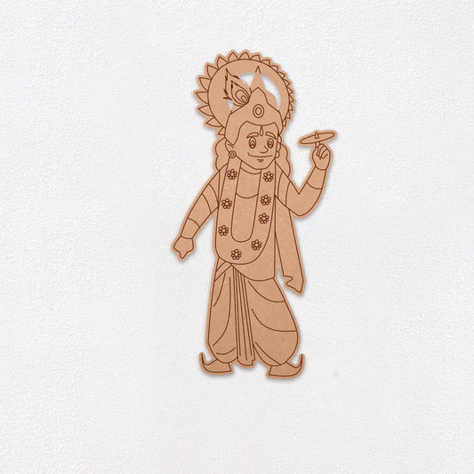 08 Shree Krishna Holding Sudarshan Chakra Pre-Marked Cutout