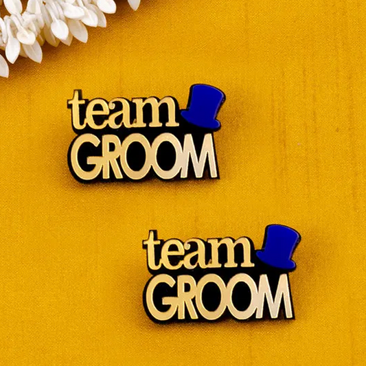 Team Groom Wedding Brooches