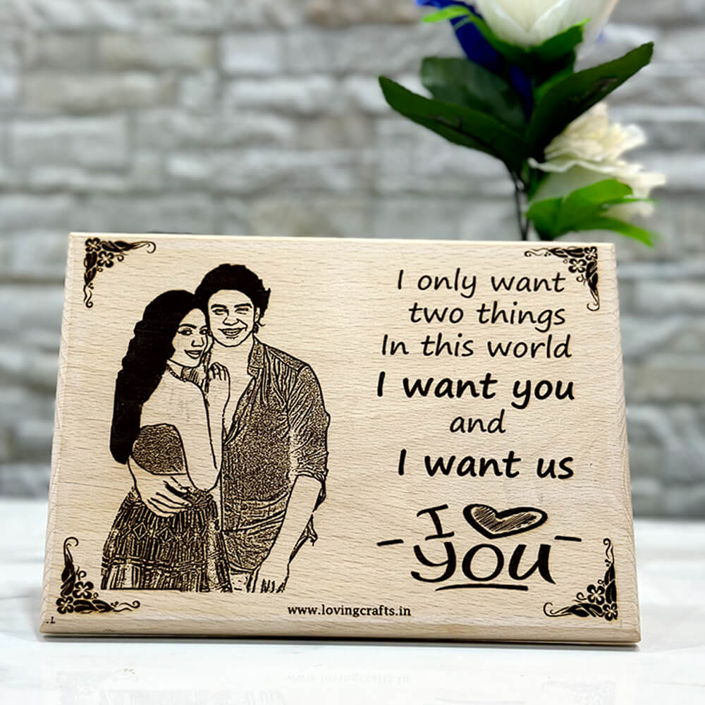 Personalised Love Wooden Photo Frame