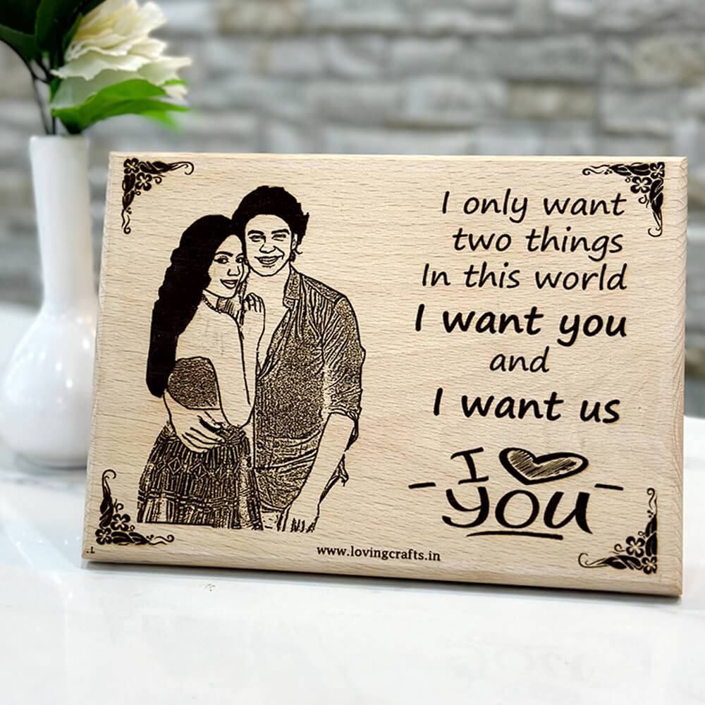 Personalised Love Wooden Photo Frame
