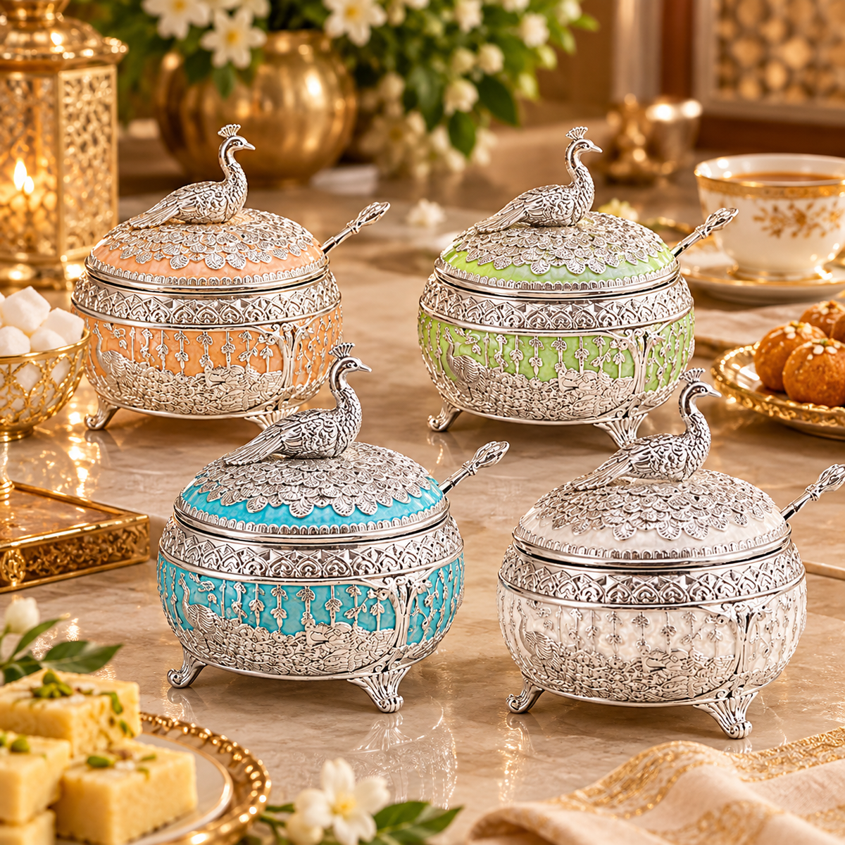 Royal Peacock Decorative Dry Fruit Box & Storage Box