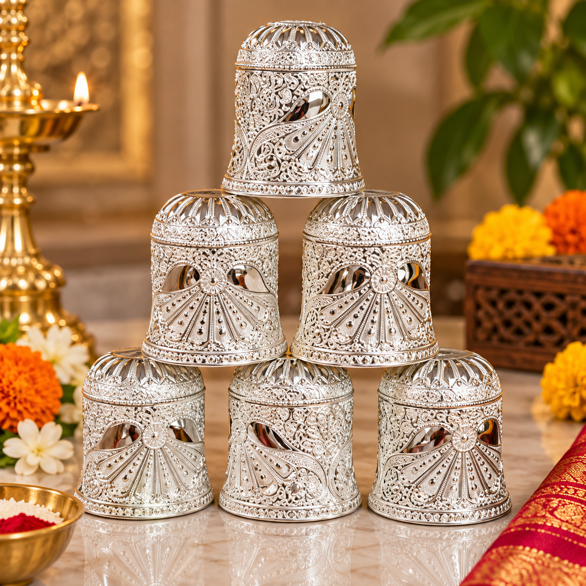 Royal Designer Serving Bowl & ice cream bowl Set for Luxury Gifting - Diwali and wedding gift