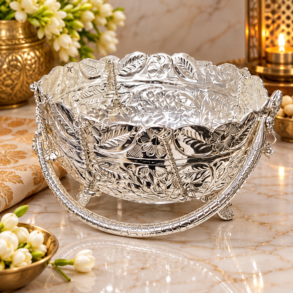 Decorative pooja backet Dry Fruit Bowl - premium gift for Diwali and wedding
