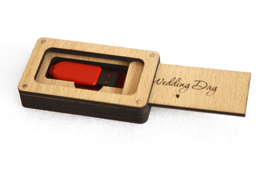 Wooden Pen Drive Organizer Box