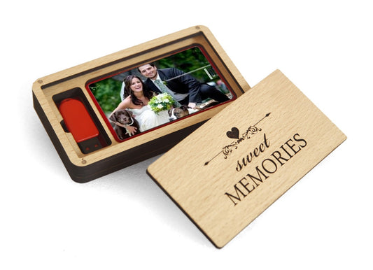 Wooden Pen Drive Organizer Box
