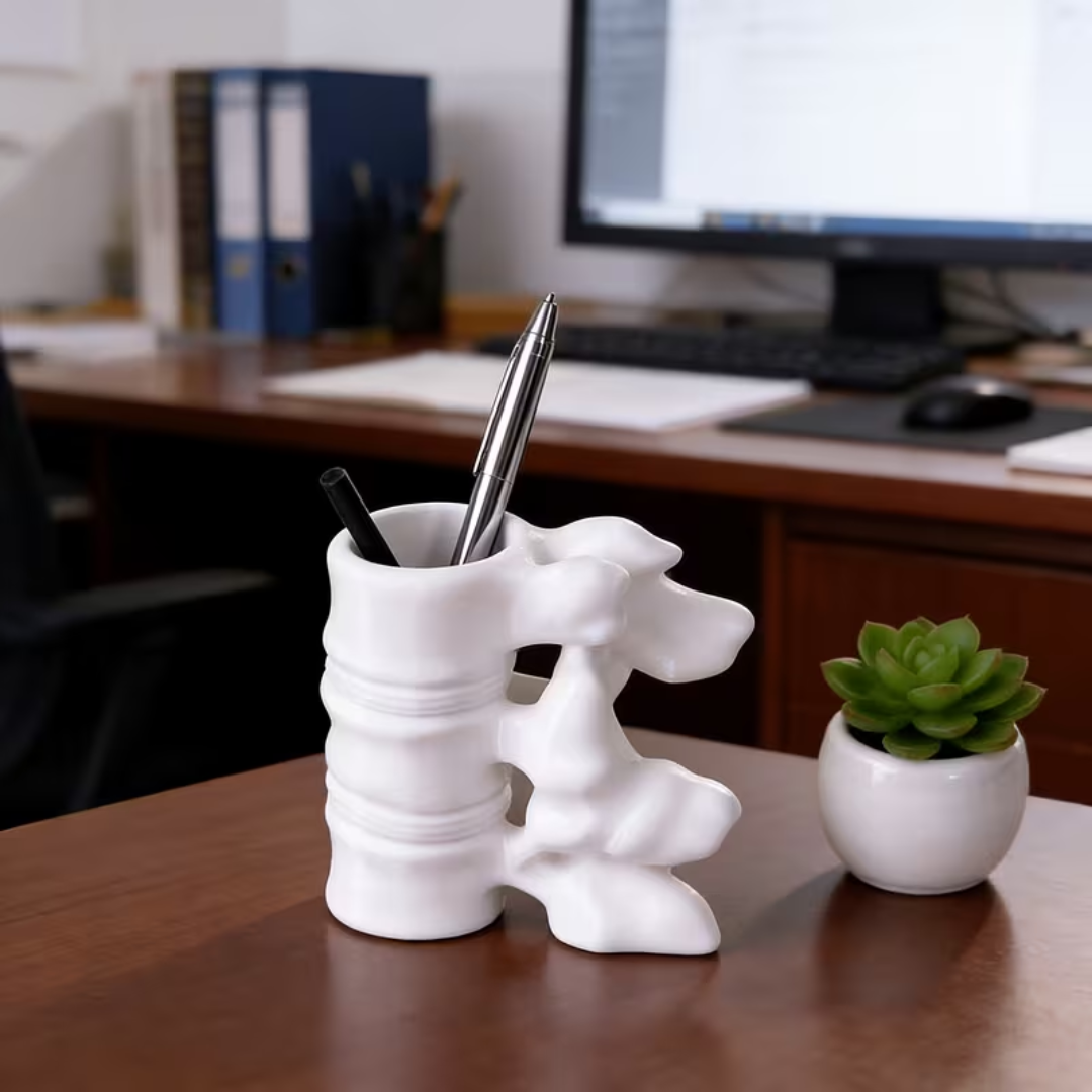 Spine-Shaped Pen Holder, Spine Desktop Organizer