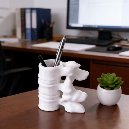 Spine-Shaped Pen Holder, Spine Desktop Organizer