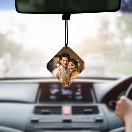 Acrylic Rounded Square Shape Car Photo Hangings