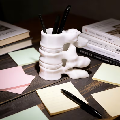 Spine-Shaped Pen Holder, Spine Desktop Organizer