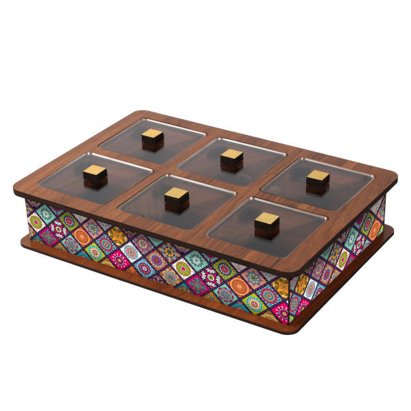 d box 002 Wooden Tea Bag Organizer Box with Chests Kheshti