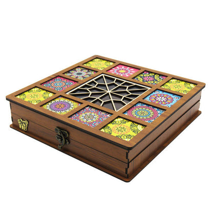 box 001  Wooden Tea Bag Organizer Box with Chest
