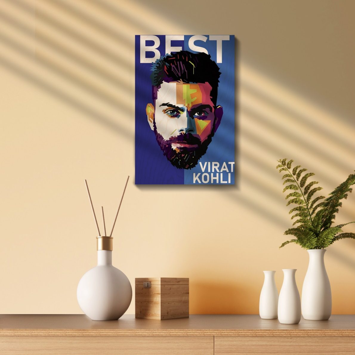 Virat Kohli WPAP Wood Print