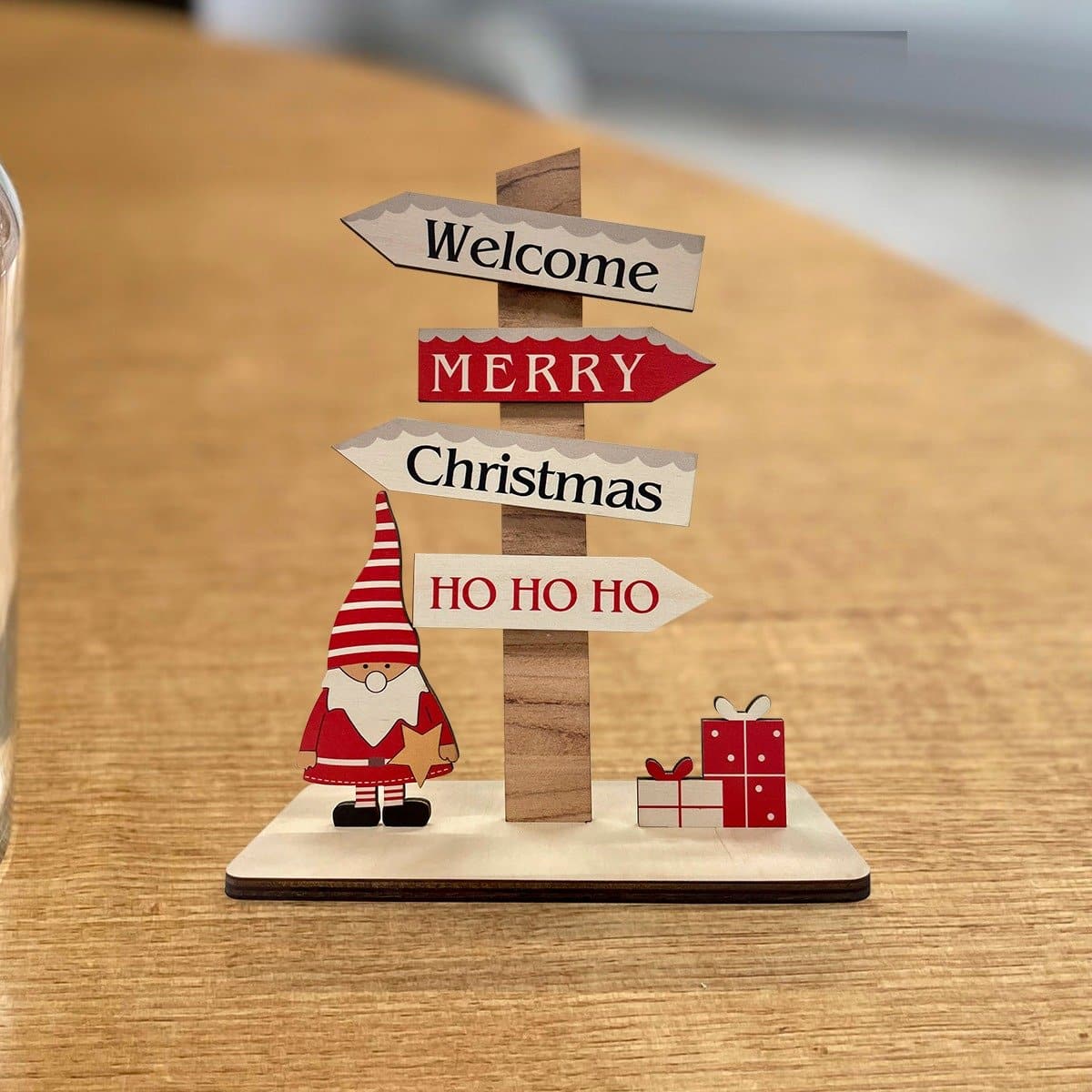 Wooden Christmas Table Decor