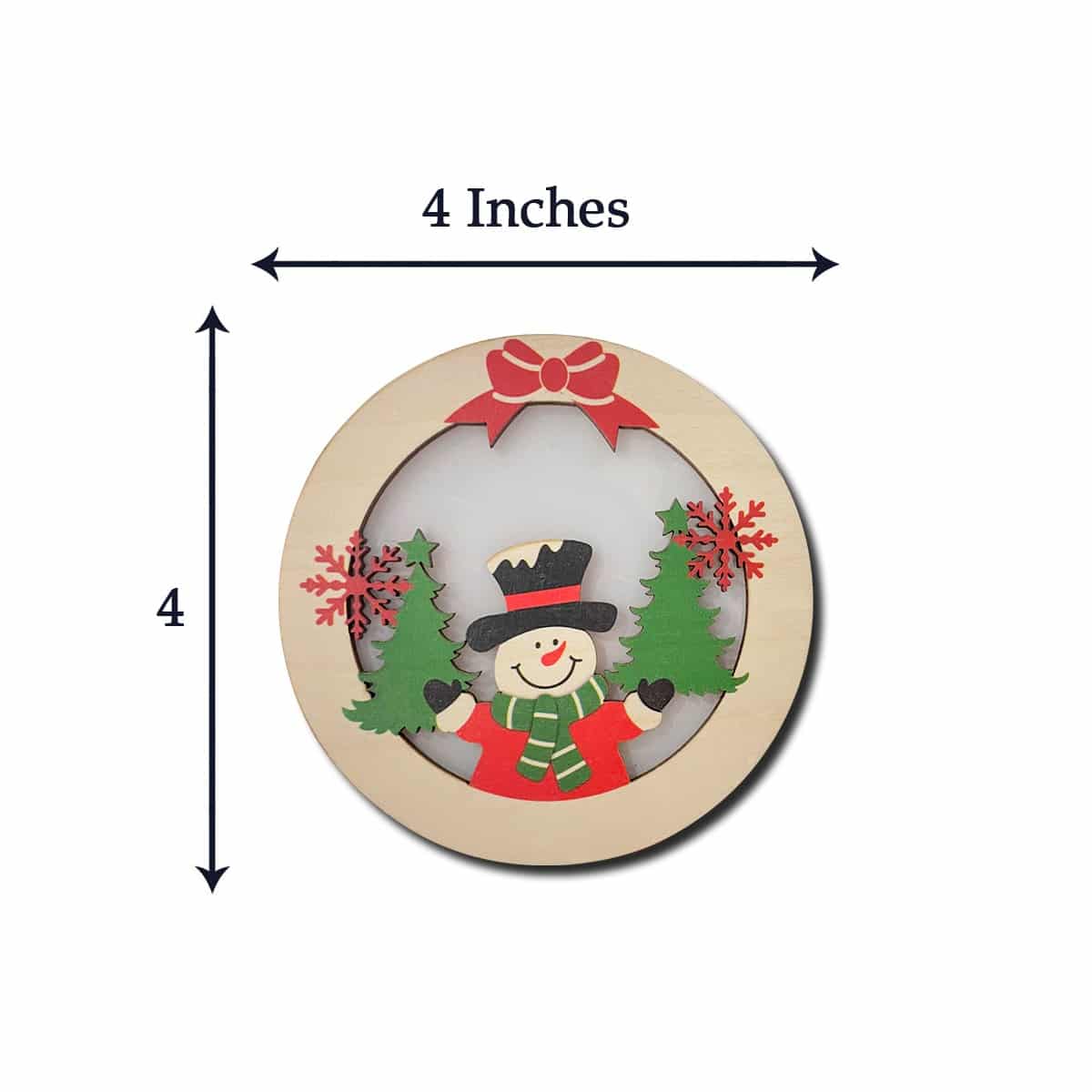 Wooden Christmas Hanging Ornament with Lights