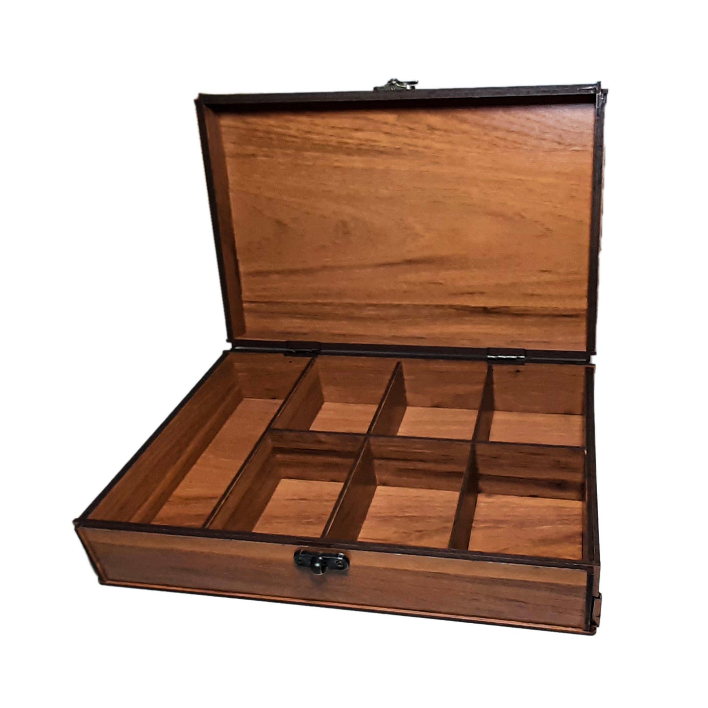 d box 041 Wooden Tea Bag Organizer Box 7-Compartment Brown