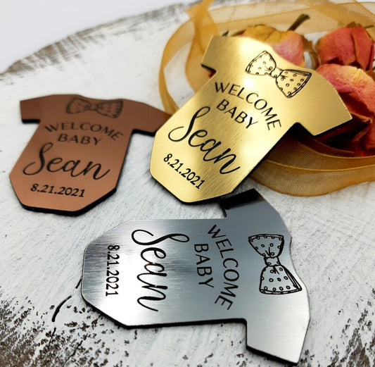 Decorate your parties with these charming customized acrylic mirror tags