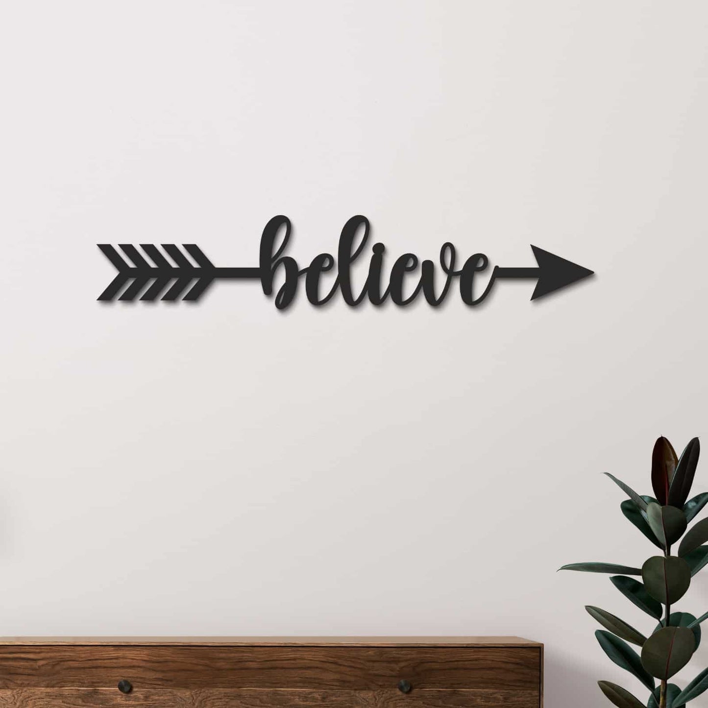 Wooden Arrow Sign | Believe