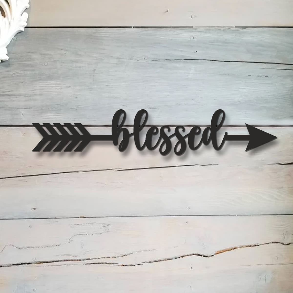 Wooden Arrow Sign | Blessed