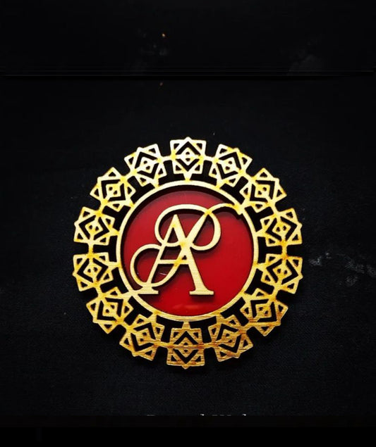 Custom MDF Gold Logo Brooch