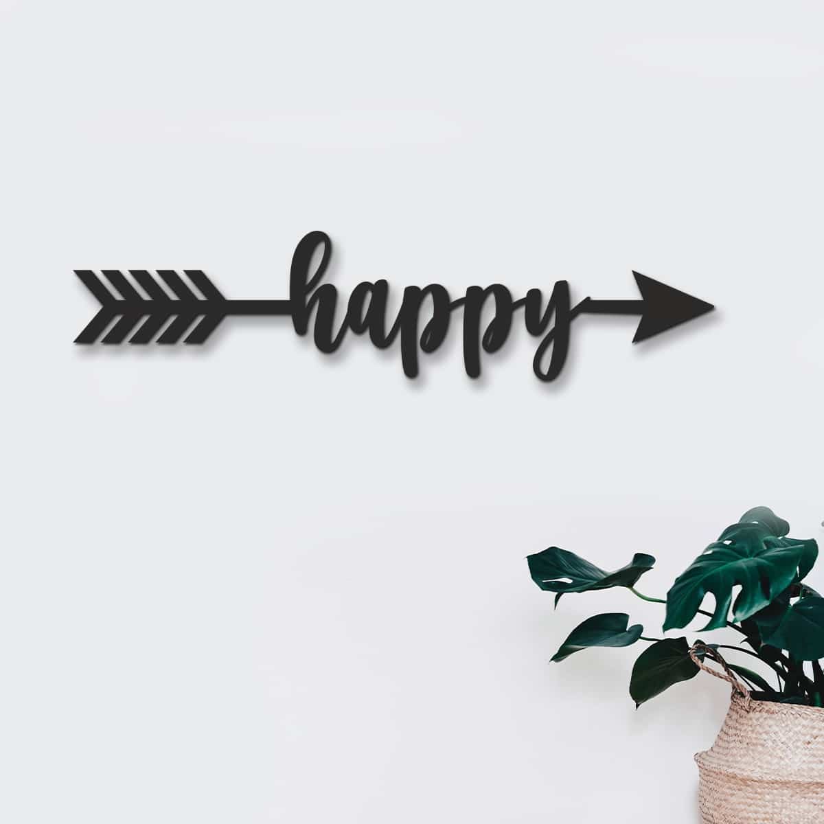 Wooden Arrow Sign | Happy