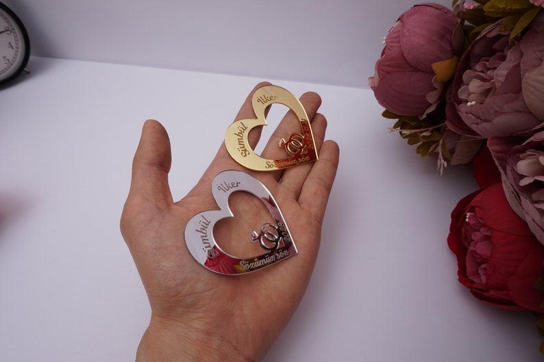 Custom Acrylic Mirror Heart Tag