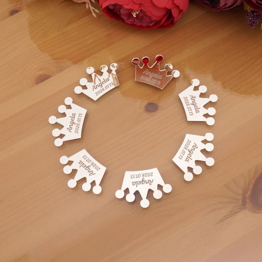Mirror Crown Personalized Acrylic Name Tags