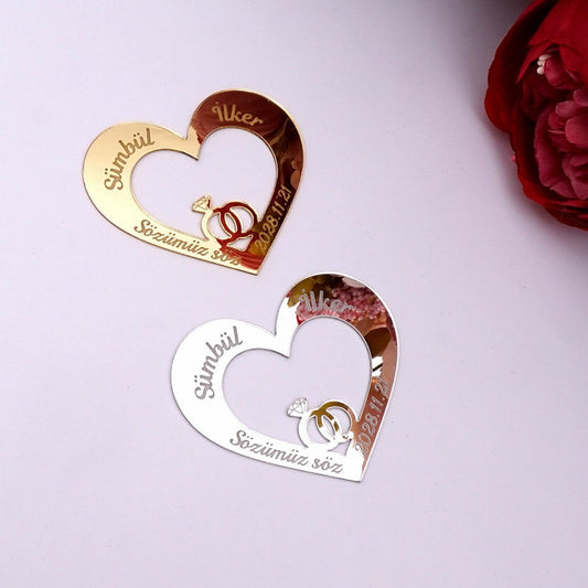 Custom Acrylic Mirror Heart Tag