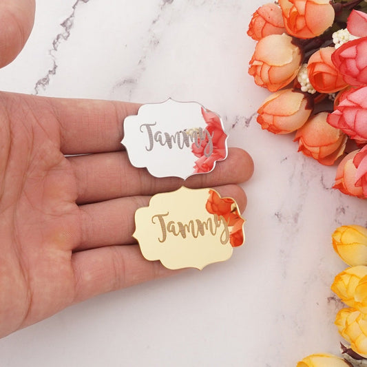 Personalized Acrylic Mirror Name Tags