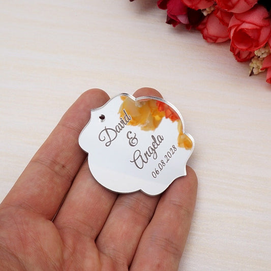 Personalized Engraved Oval Mirror Tags