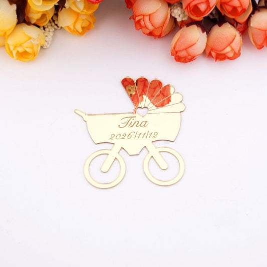 Custom Baby Carriage Acrylic Mirror Stickers