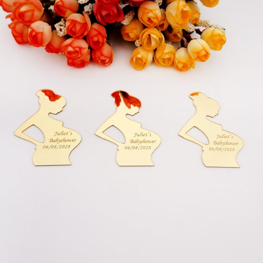 Personalized Pregnant Woman Acrylic Mirror Stickers