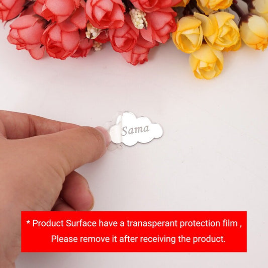 Personalized Cloud-Shaped Acrylic Mirror Stickers