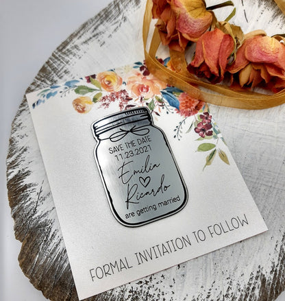Mason Jar Save the Date Magnets