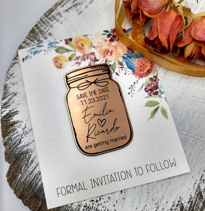 Mason Jar Save the Date Magnets