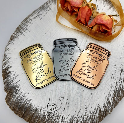 Mason Jar Save the Date Magnets