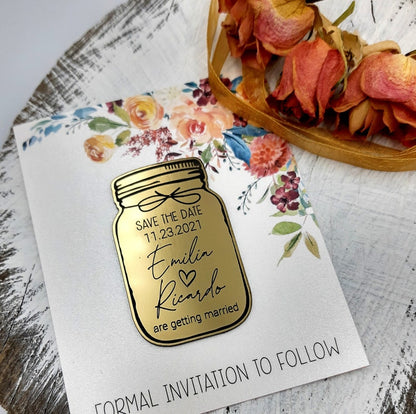 Mason Jar Save the Date Magnets