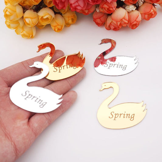 Personalized 3D Acrylic Swan Mirror