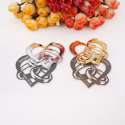 Personalized Mirror Heart with Wedding Ring